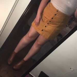 Mustard Corduroy Skirt
